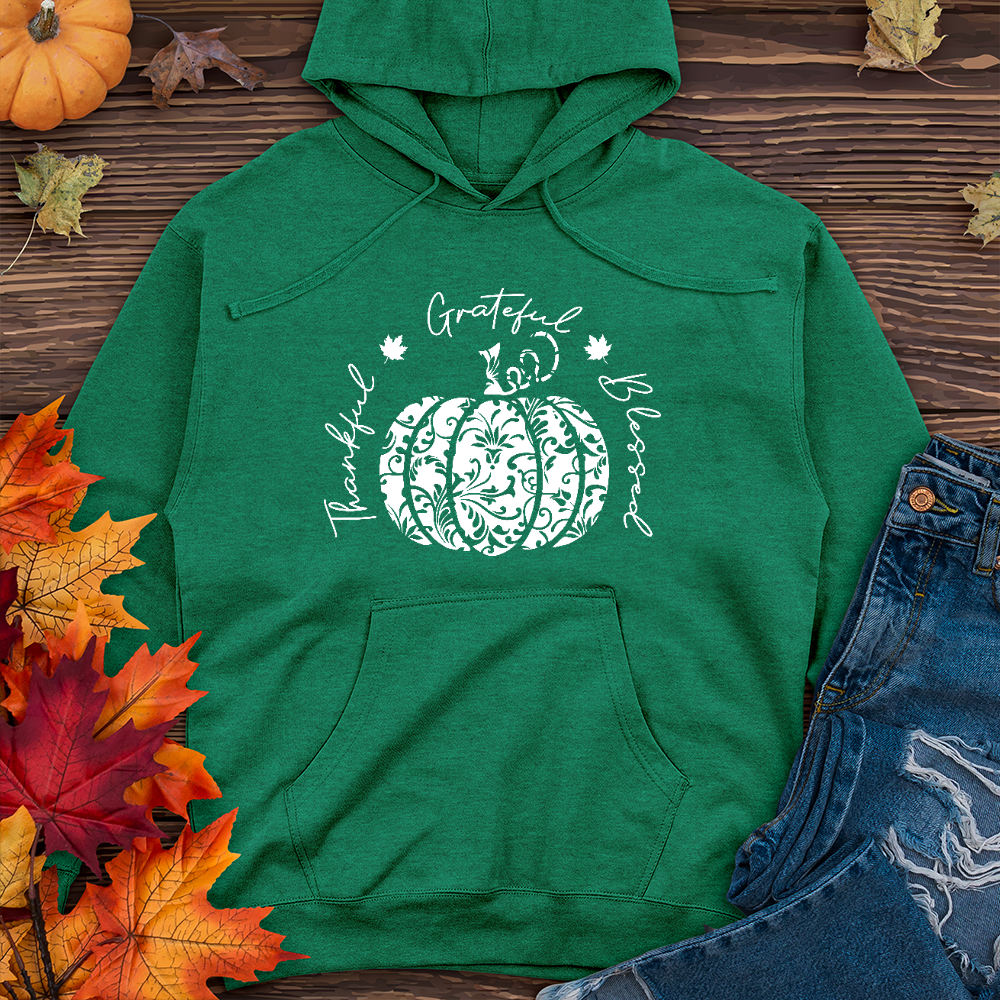TGB White Floral Pumpkin Midweight Hoodie