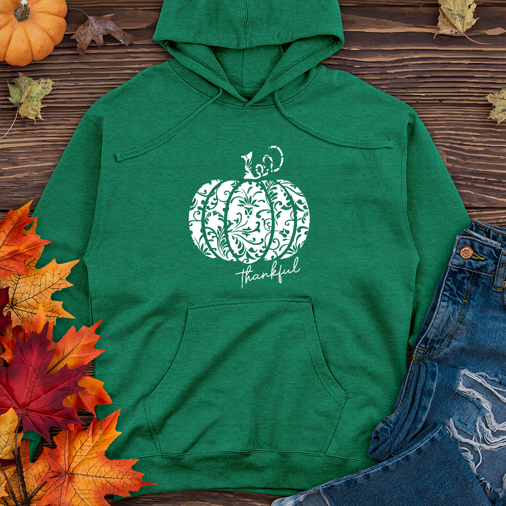 Thankful Floral Pumpkin Midweight Hoodie