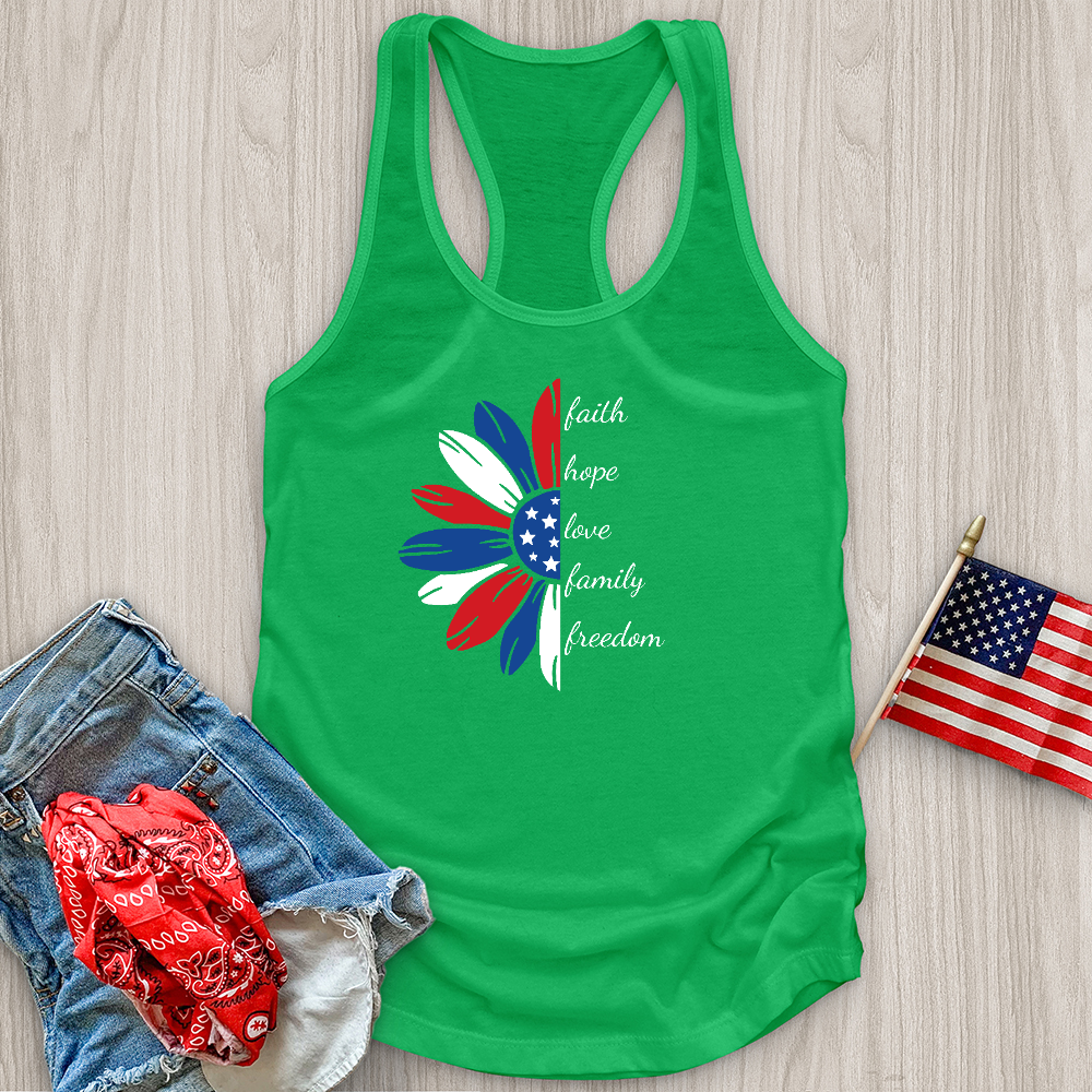 Faith Family Freedom Daisy Tank Top