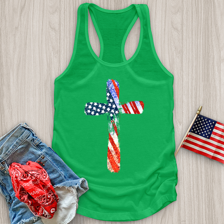 Red White Blue Cross Tank Top