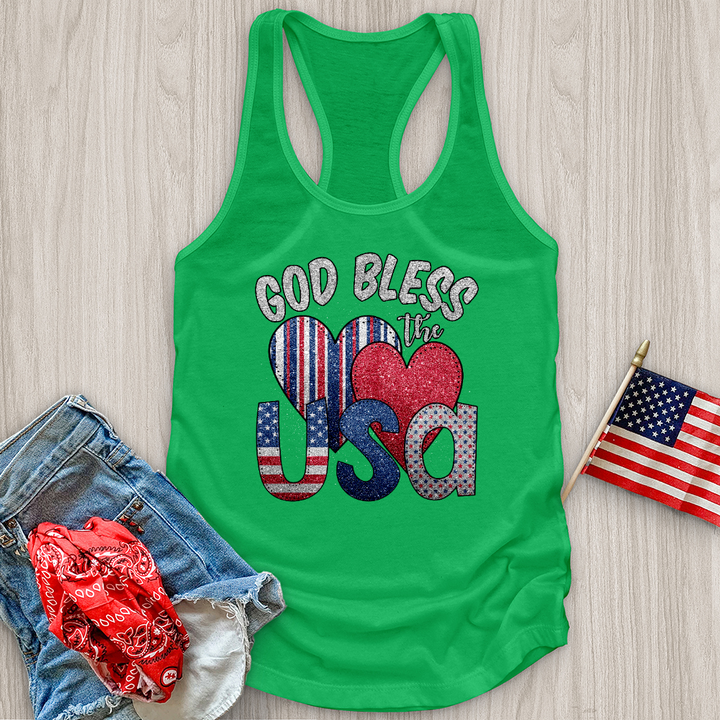 God Bless USA Sparkling Tank Top