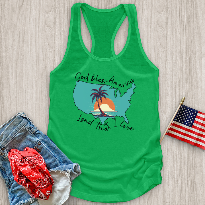 Palm Tree Beach Ocean Tank Top