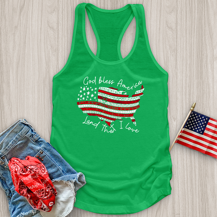 God Bless America USA Tank Top