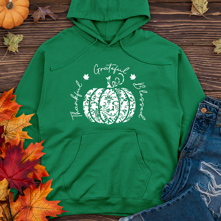 TGB White Floral Pumpkin Midweight Hoodie