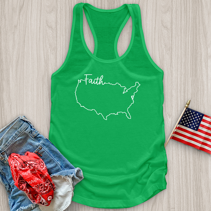 Faith With USA Map Tank Top