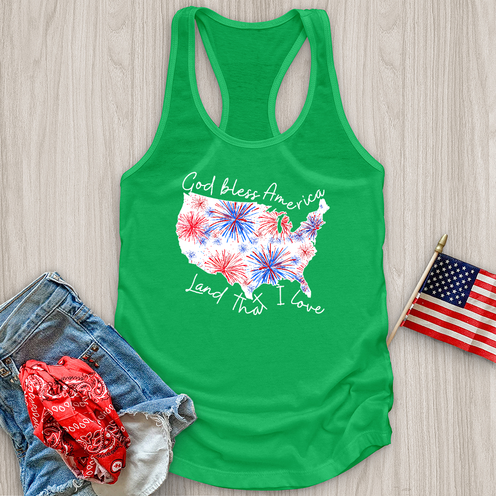 God Bless Fireworks Variation W Tank Top