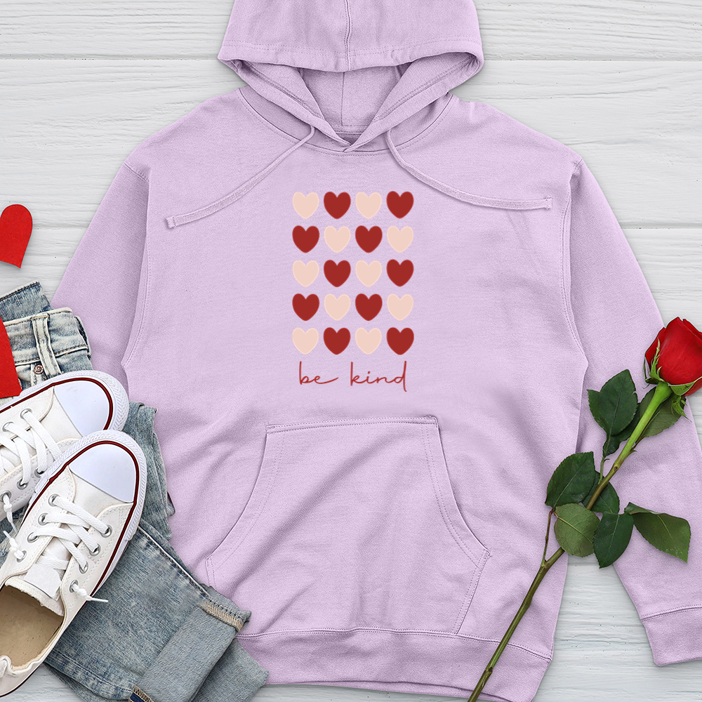 Be Kind Heart 01 Midweight Hooded Sweatshirt