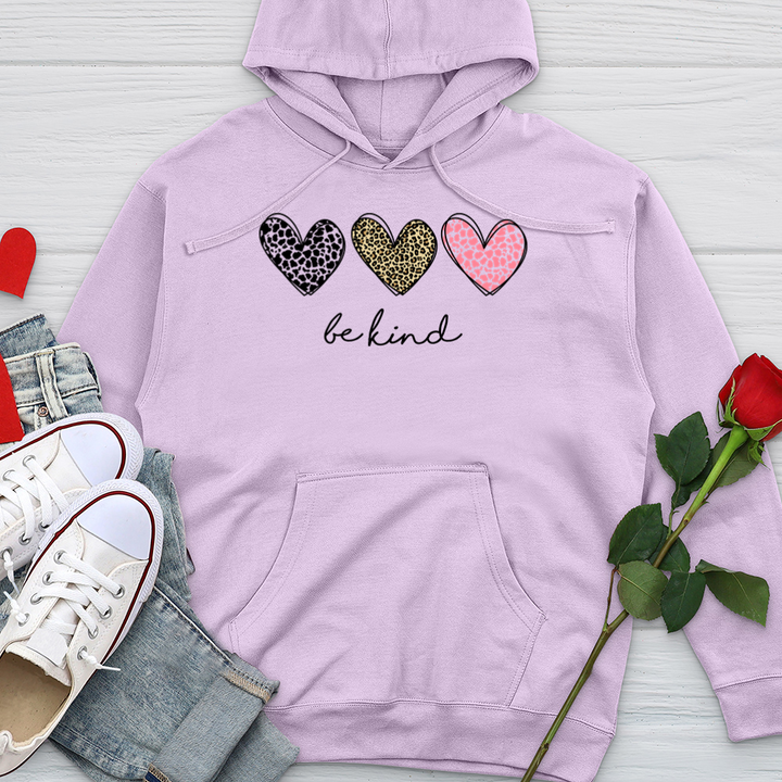 Be Kind Heart Patterns Midweight Hooded Sweatshirt