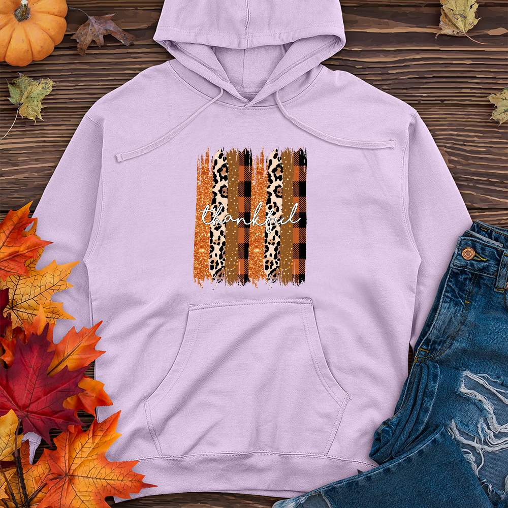 Thankful Watercolor Stripes   Midweight Hoodie