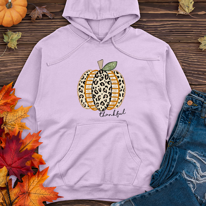 Thankful Leopard Spotted Pumpkin   Midweight Hoodie