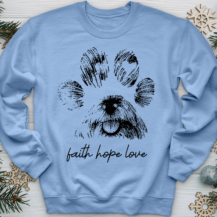 Faith Paw Print Face Crewneck