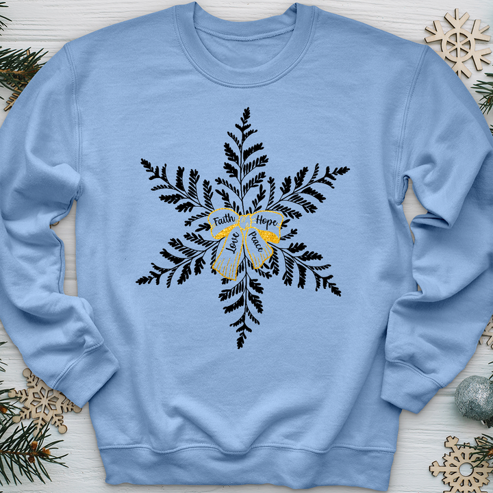 Faith Hope Love Peace Snowflake Crewneck