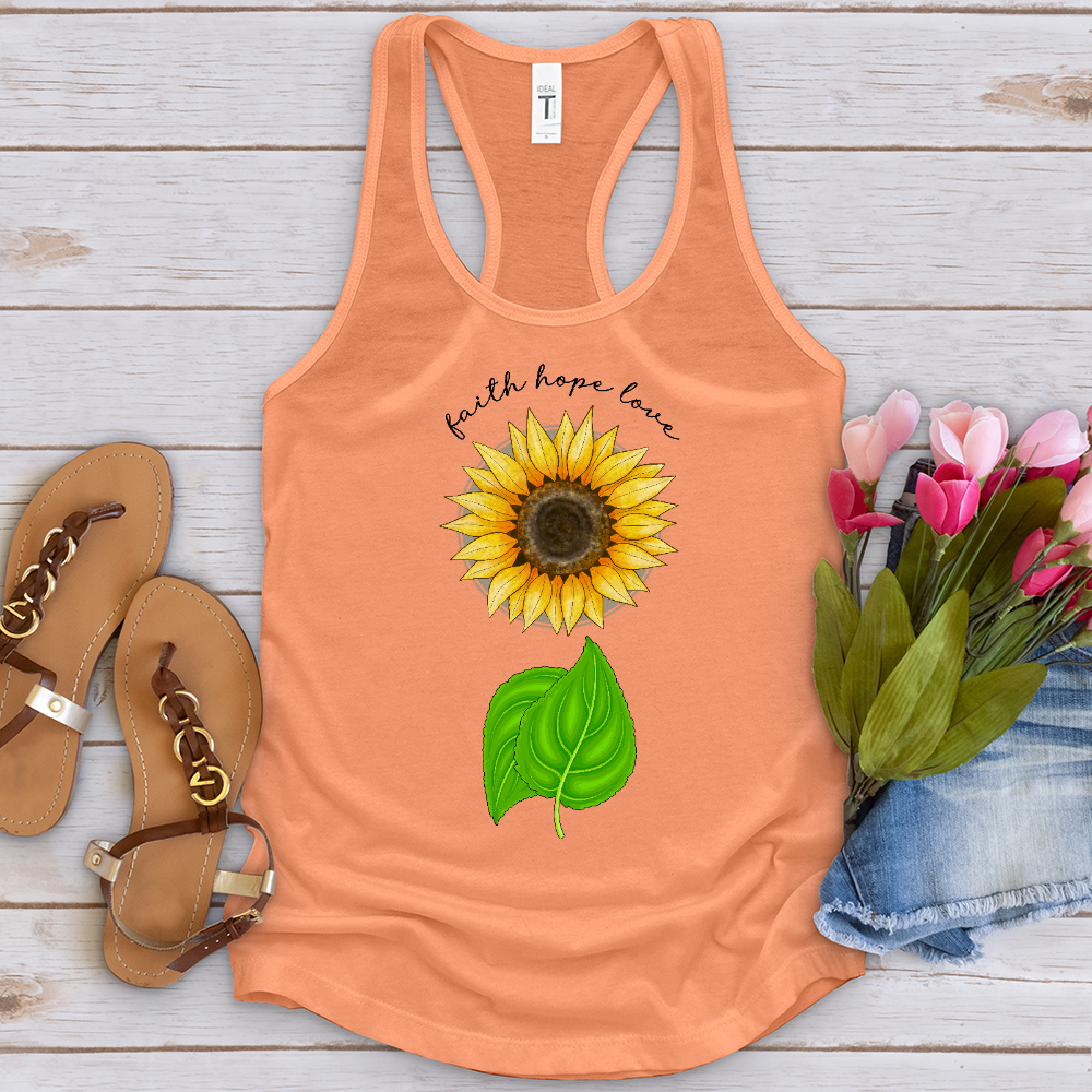 Faith Hope Love Sunflower Tank Top