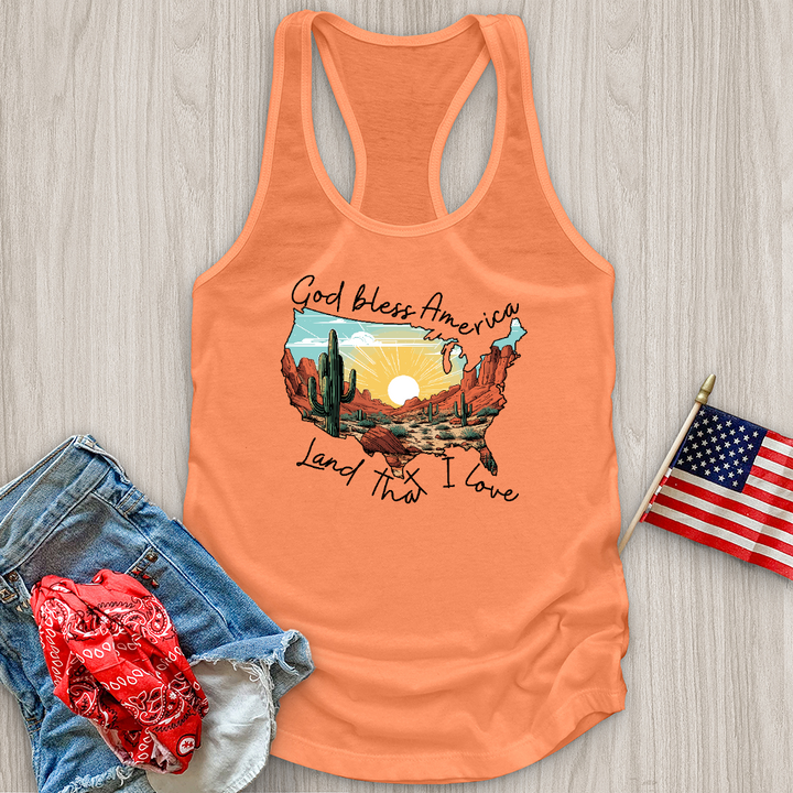 God Bless Flower Desert Variation Tank Top