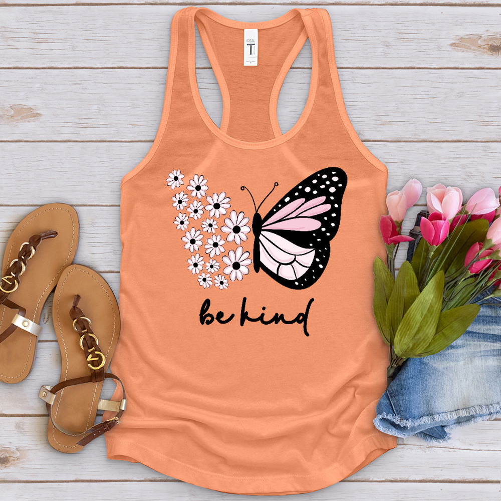 Be Kind Sunflower Butterfly Tank Top