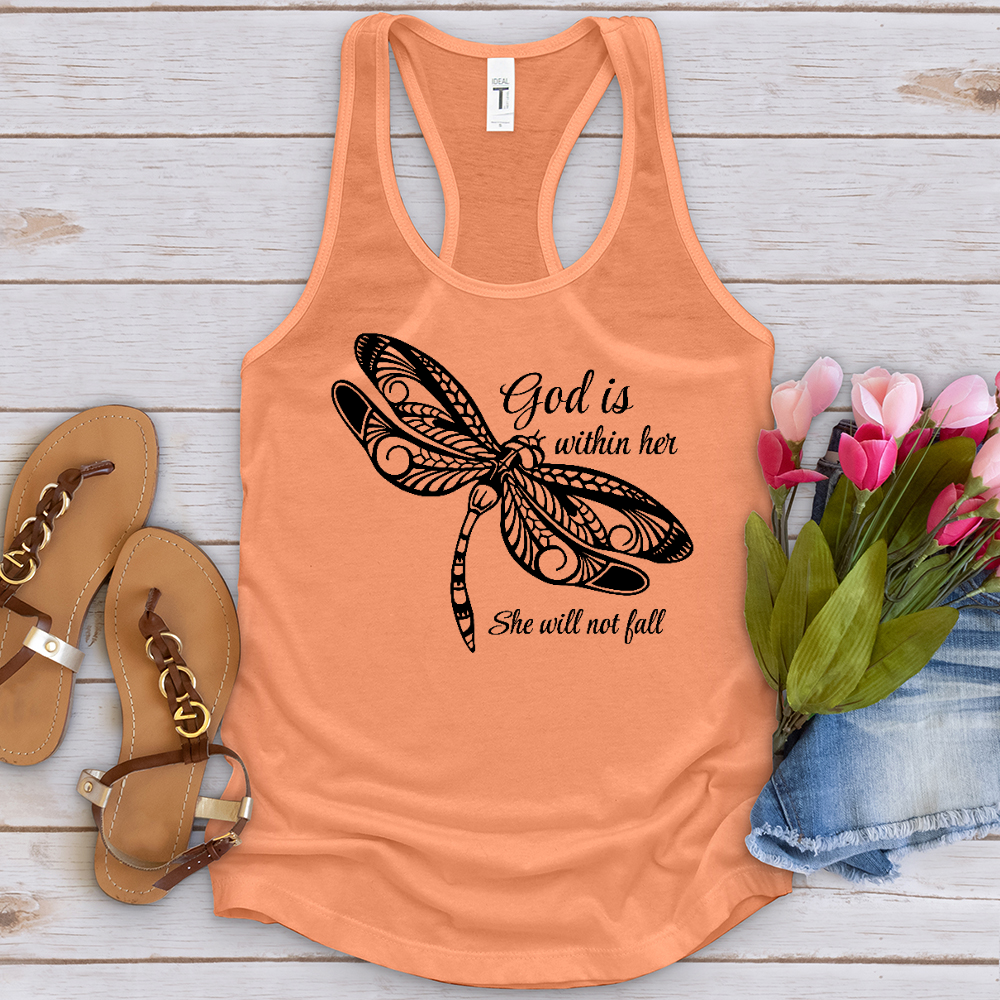 She Will Not Fall Dragonfly Tank Top