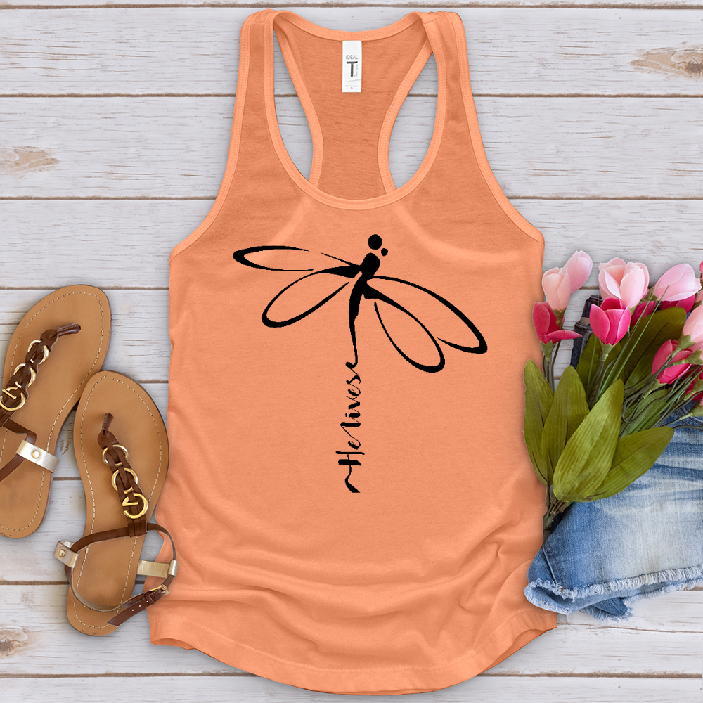 He Lives Dragonfly Tank Top