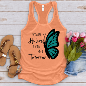 Because He Lives Butterfly 2 Tank Top