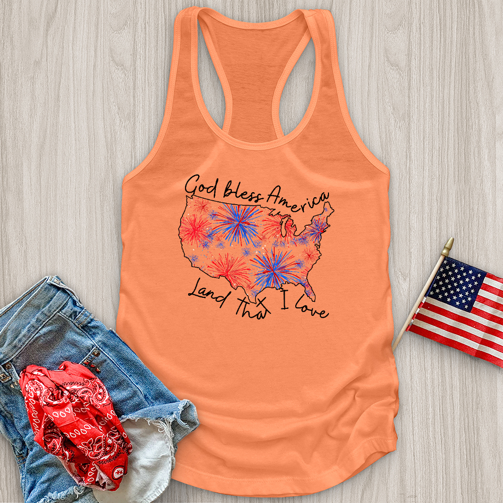 God Bless Fireworks Variation Tank Top