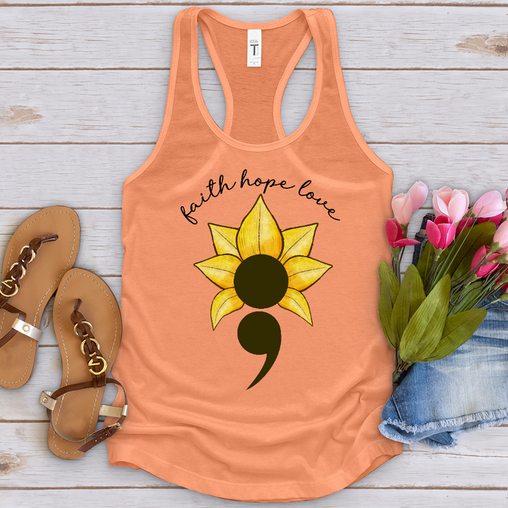 Faith Hope Love Semicolon Tank Top