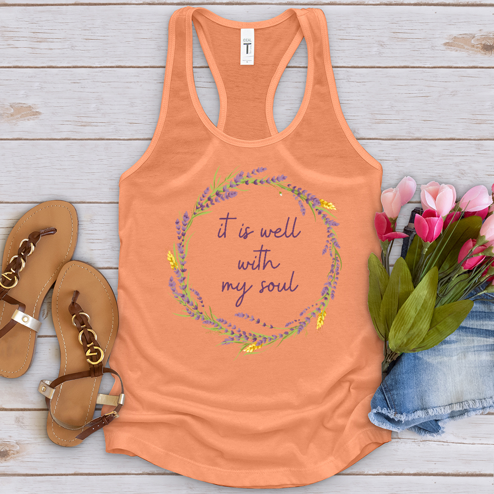 It Is Well Lavender Wreath Tank Top