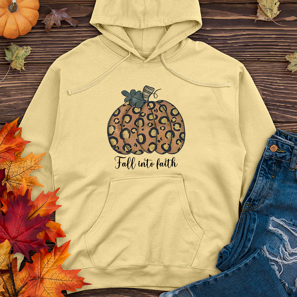 Fall Into Faith Gold Pumpkin   Midweight Hoodie