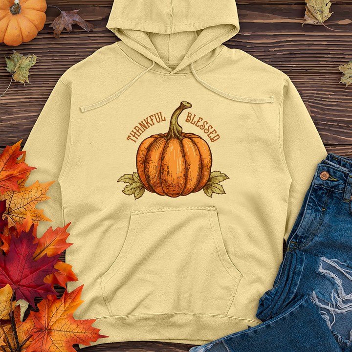 Thankful Blessed Pumpkin Midweight Hoodie