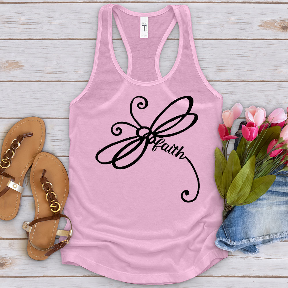 Faith Dragonfly Word Art Tank Top