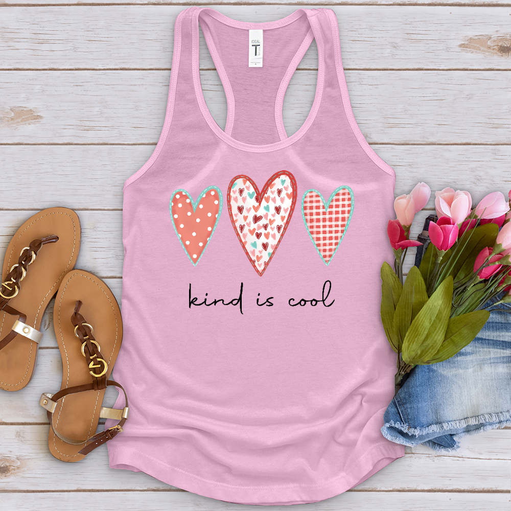 Kind Is Cool Pink Hearts Tank Top