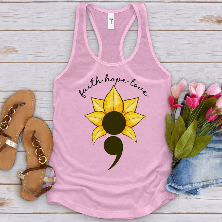 Faith Hope Love Semicolon Tank Top