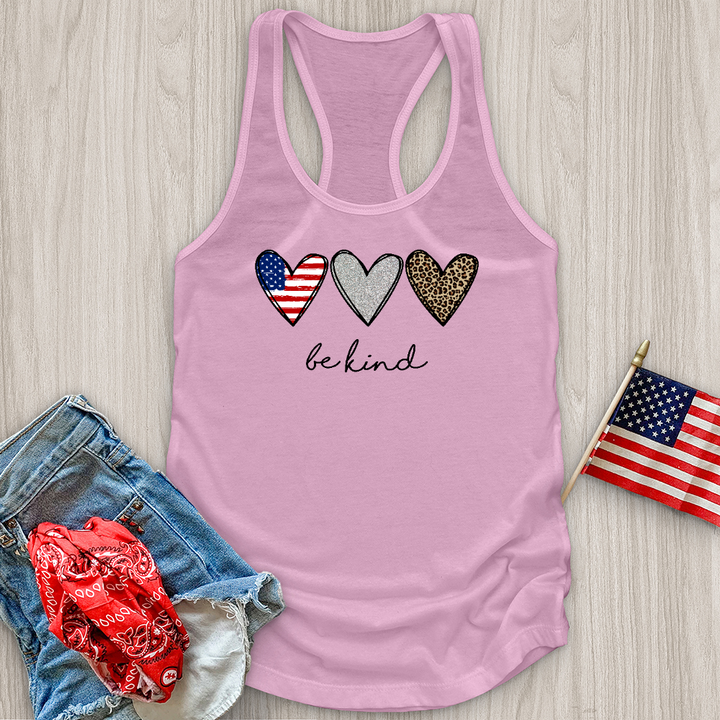 Be Kind Heart Flag Tank Top