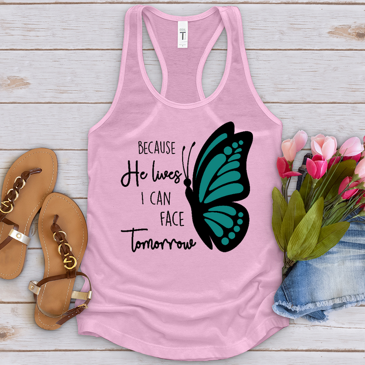 Because He Lives Butterfly 2 Tank Top