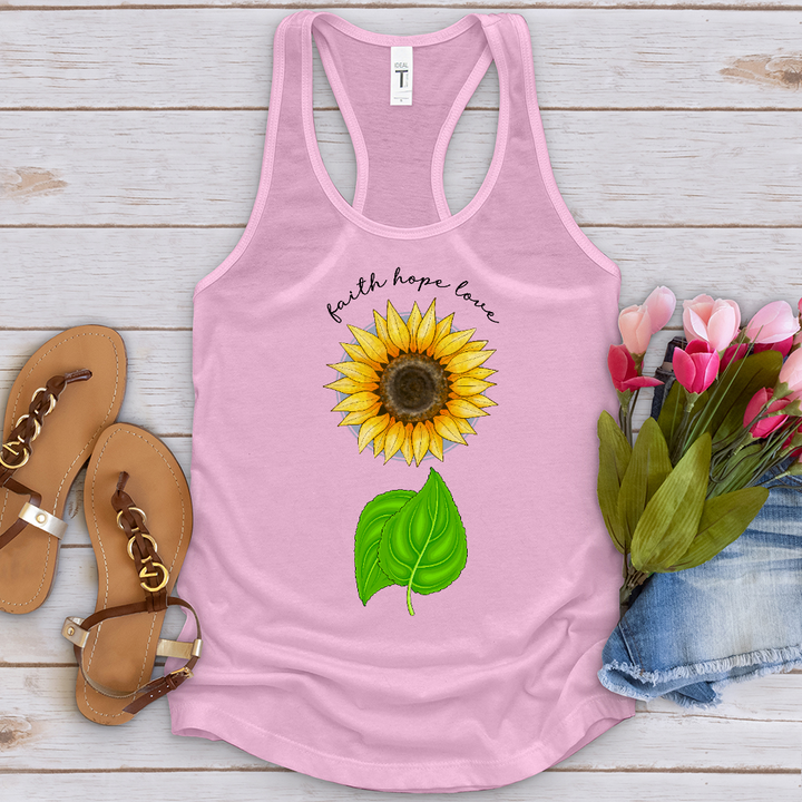 Faith Hope Love Sunflower Tank Top