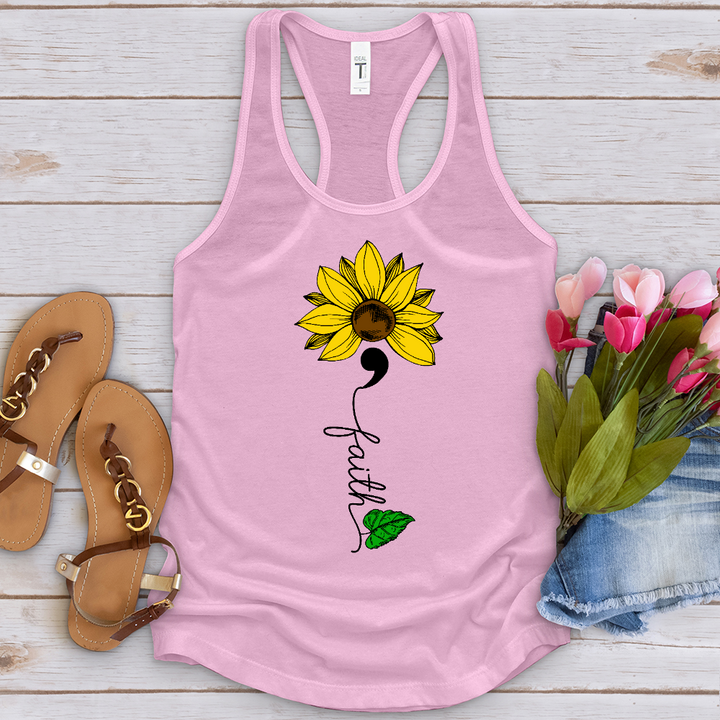 Faith Semicolon Sunflower Tank Top