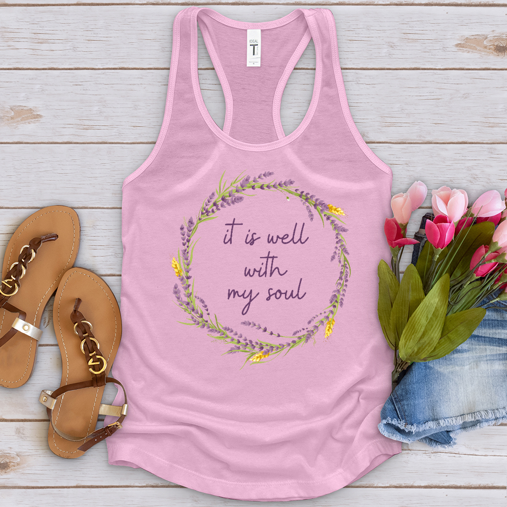 It Is Well Lavender Wreath Tank Top