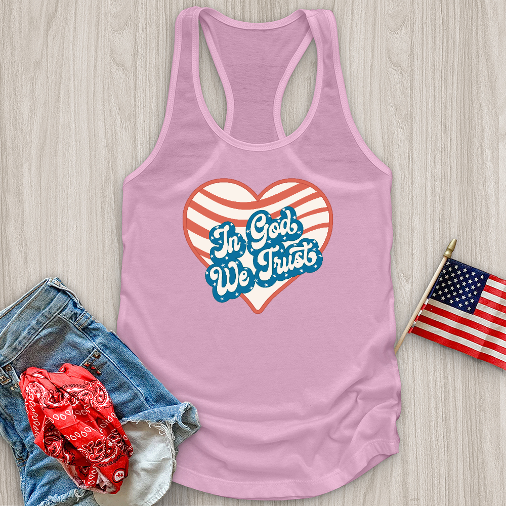 In God We Trust Wavy Heart Tank Top