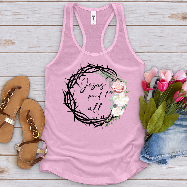 Jesus Paid It All Wreath Tank Top