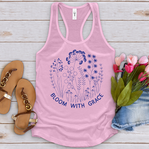 Bloom With Grace Royal Flowers Tank Top