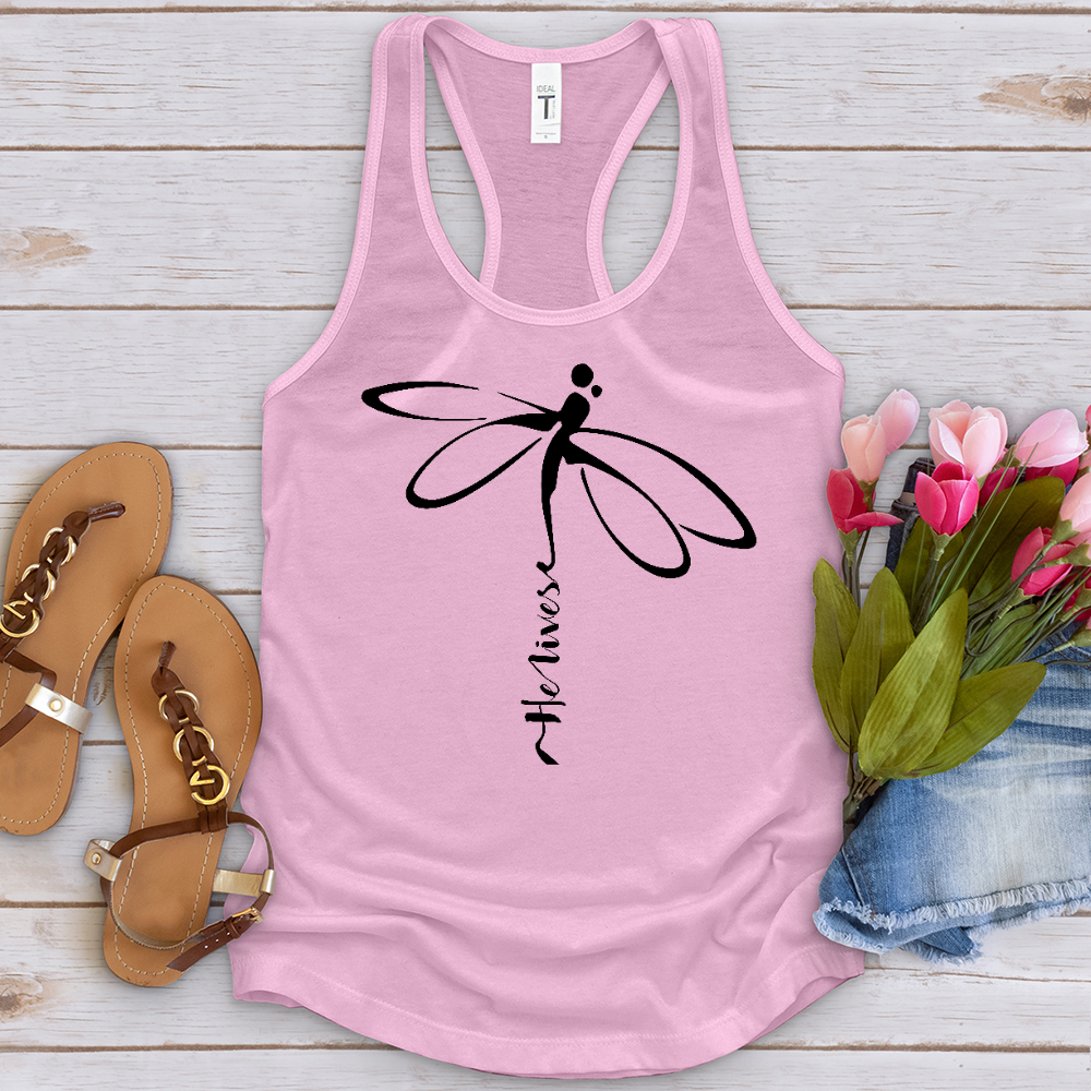 He Lives Dragonfly Tank Top