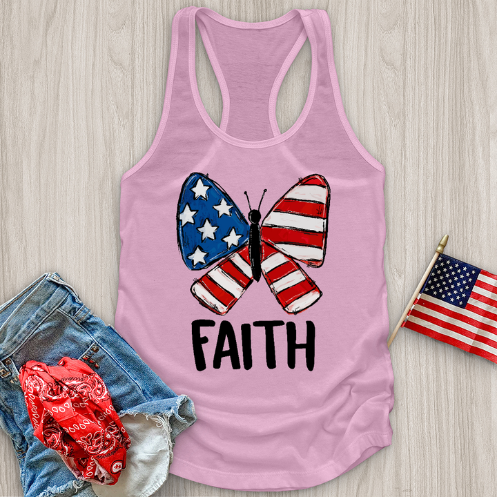 USA Faith Butterfly Tank Top