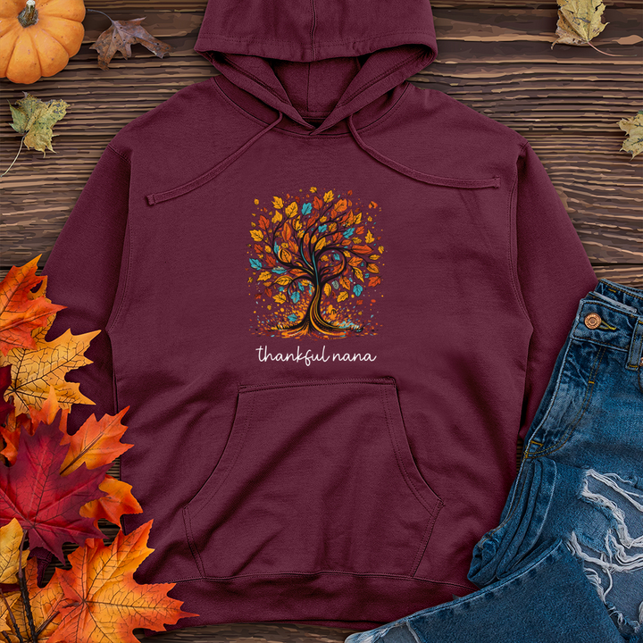 Vintage Paisley Fall Tree Midweight Hooded Sweatshirt