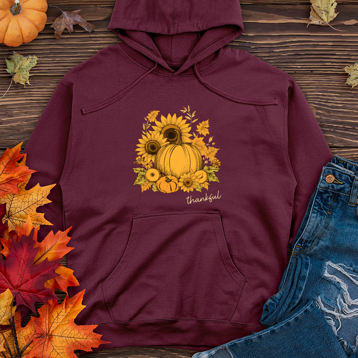 Vintage Sunflower Harvest Icons Midweight Hooded Sweatshirt