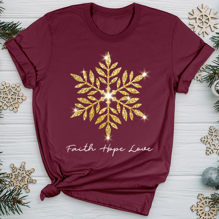 Gold Snowflake Shimmer Softstyle Tee