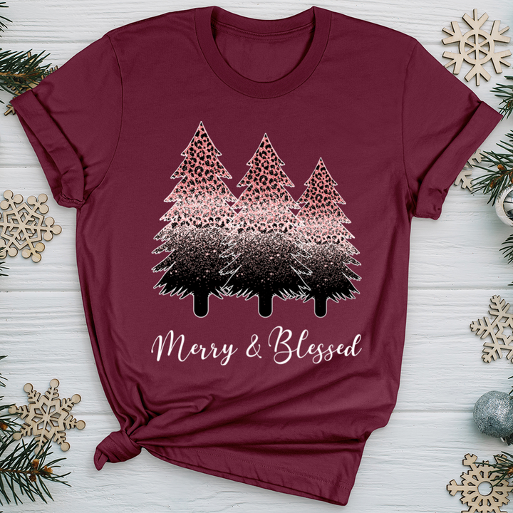 Pink Sparkling Merry & Blessed Softstyle Tee