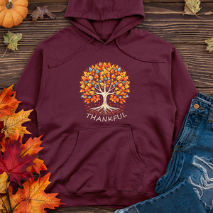 Vintage Kaleidoscope Fall Tree Midweight Hooded Sweatshirt