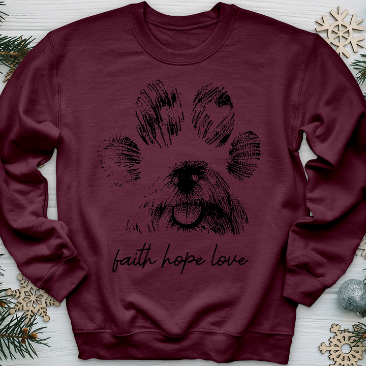 Faith Paw Print Face Crewneck