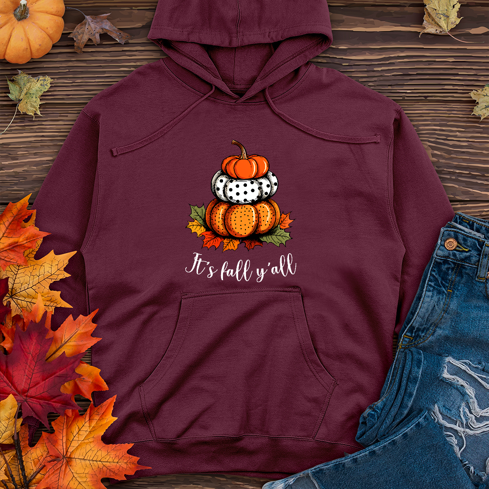 It's Fall Y'all Stacked Pumpkins Midweight Hoodie