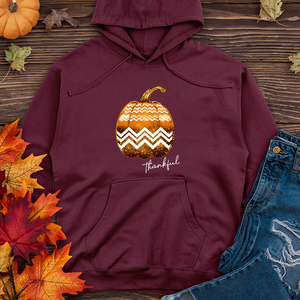 Thankful Gold Glitter Pumpkin Midweight Hoodie