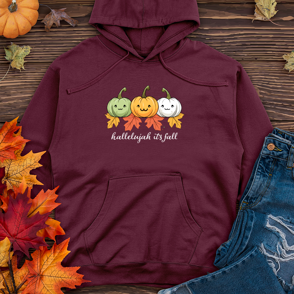 Pastel Pumpkin Trio Midweight Hooded Sweatshirt