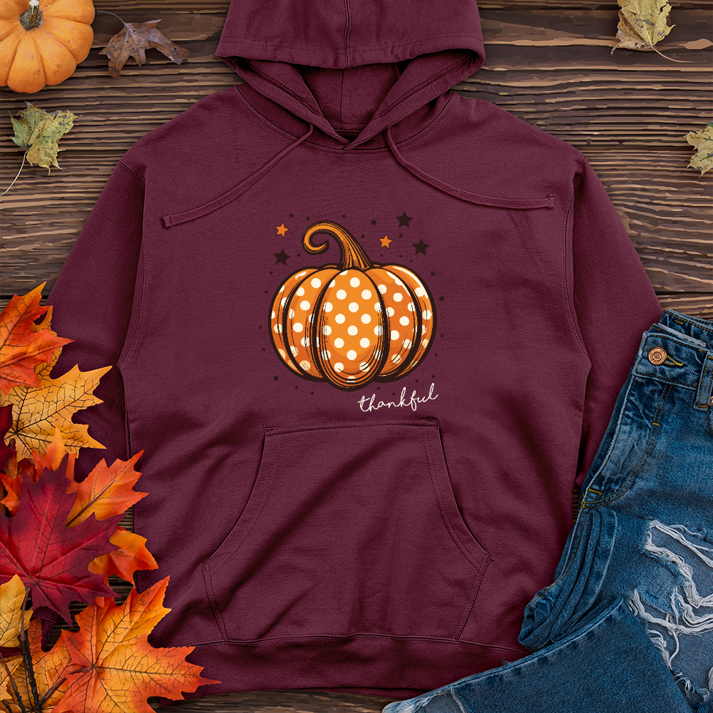 Thankful Dotted Pumpkin Midweight Hoodie